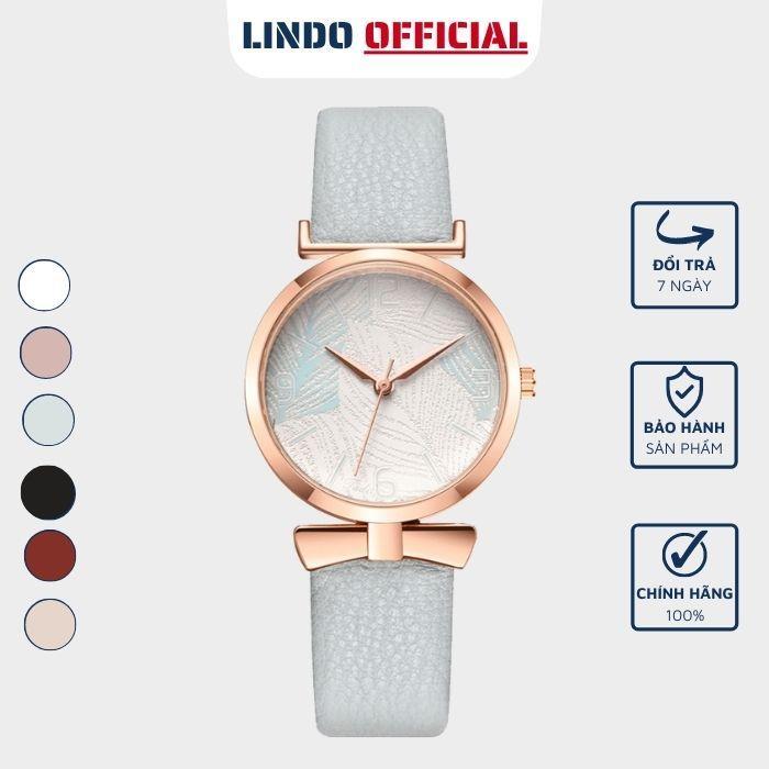 Đồng hồ nữ đẹp dây da thời trang chính hãng cao cấp DZINER ND29
