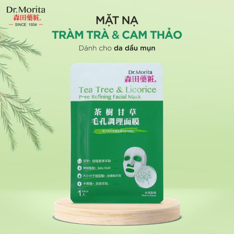 Mặt nạ ngừa mụn, kiểm soát bã nhờn, làm dịu da Dr. Morita Tea Tree & Licorice Pore Refining Facial Mask