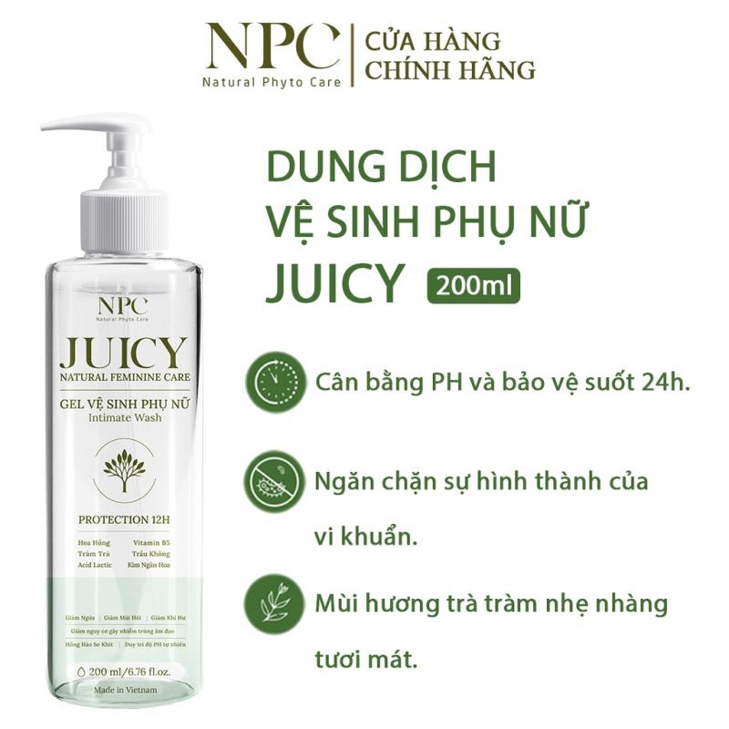 Dung dịch vệ sinh phụ nữ NPC Juicy cải thiện mùi hương và làm sáng hồng da vùng kín dạng gel