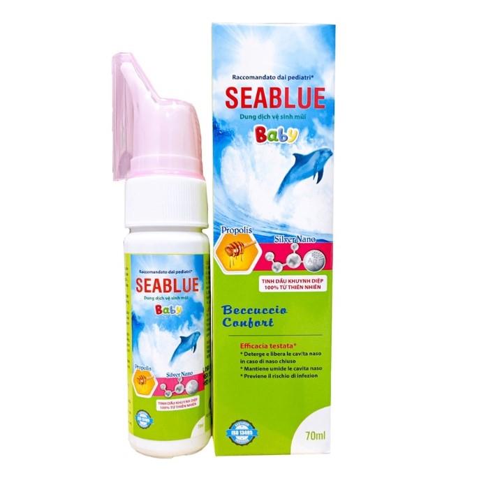 Dung dịch xịt mũi nano bạc & ong keo cho bé Seablue Quablue
