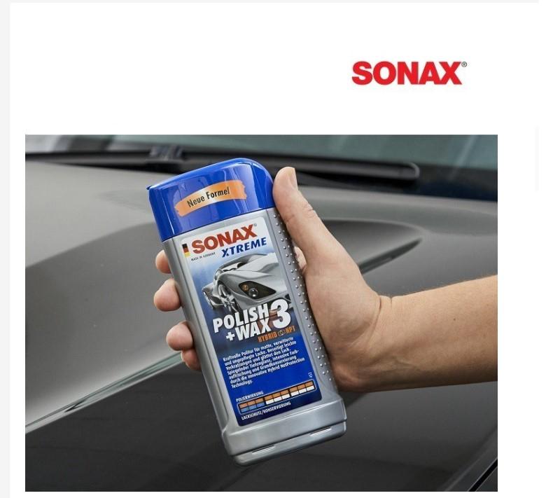 Dung dịch xóa xước – Đánh bóng – Bảo vệ sơn xe 3 trong 1 Sonax Xtreme Wax