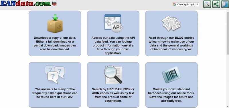 EAN Data dùng được với nhiều loại mã vạch thông dụng