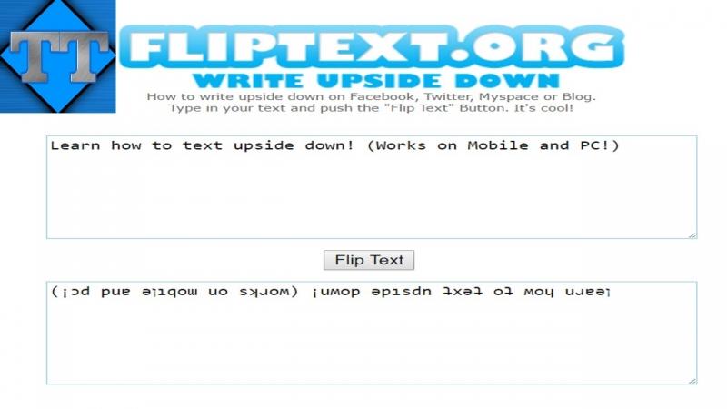 Mọi thứ mà bạn viết sẽ đảo lộn khi đến với en.fliptext.net