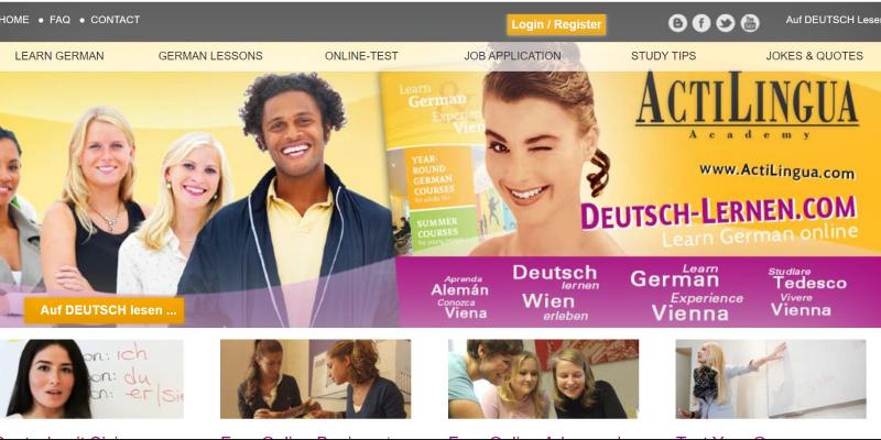 Giao diện website Eutsch-lernen