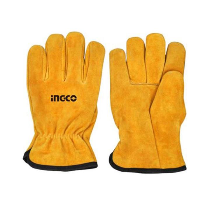 Găng tay vải da INGCO HGVC02 da bò chịu nhiệt