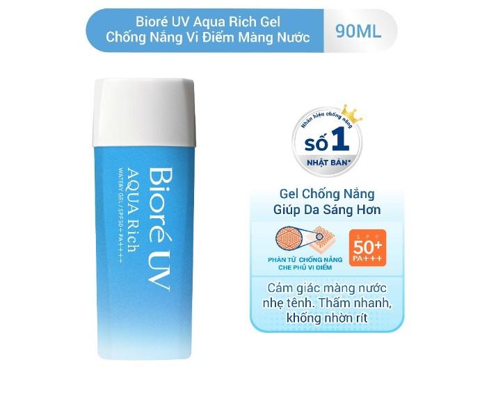 Gel chống nắng màng nước dưỡng ẩm Bioré UV Aqua Rich Watery Gel SPF50+/PA++++