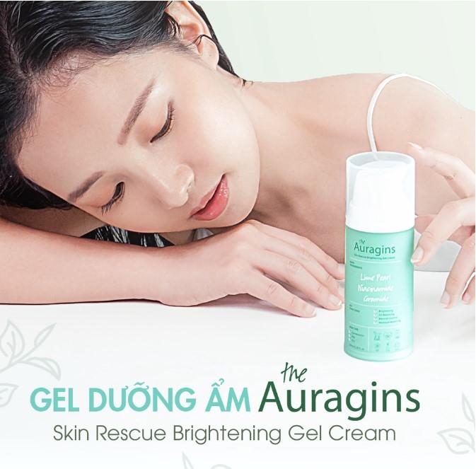 Gel dưỡng ẩm ngừa mụn, giảm thâm The Auragins Skin Rescue Brightening Gel Cream