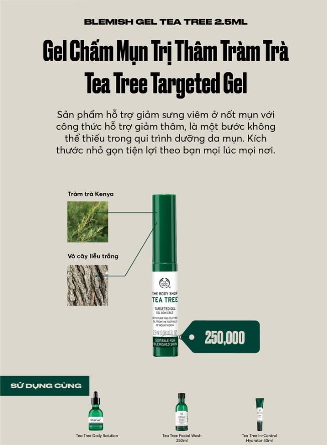 Gel làm mờ vết thâm The Body Shop Tea Tree Targeted Gel