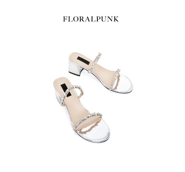 Giày Floralpunk Daphne Mules - Metallic