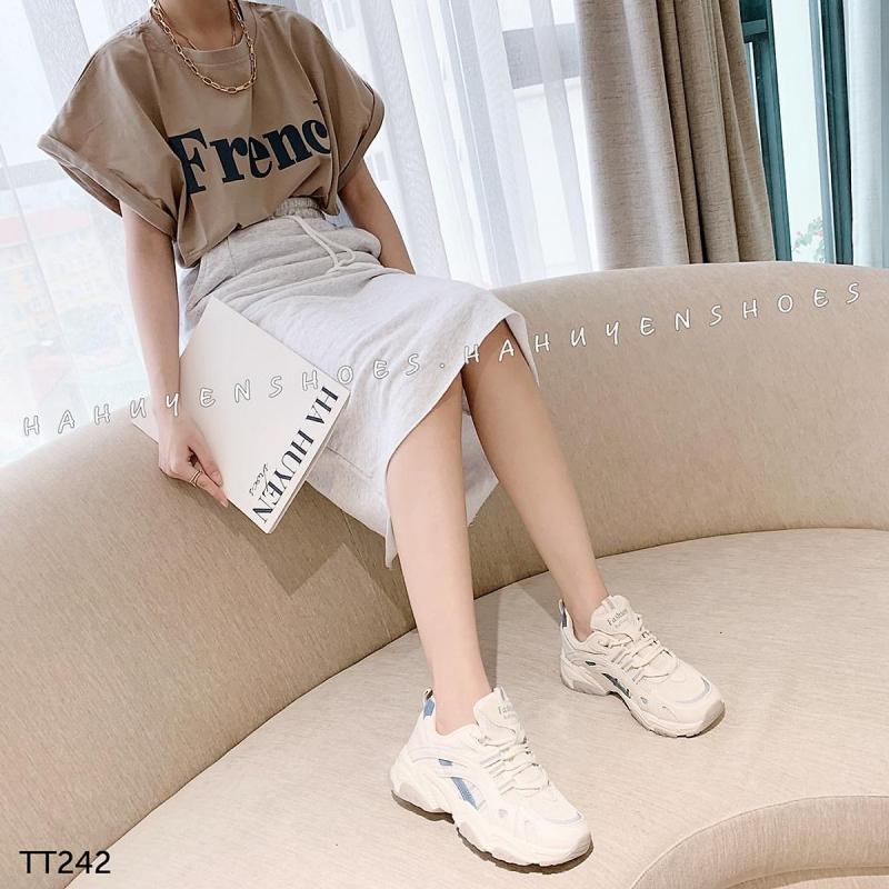 Giày thể thao nữ Hà Huyền Shoes sneaker phối màu cá tính - TT242