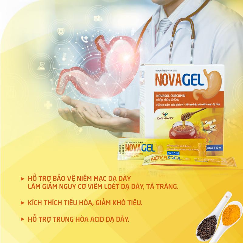 Gói hỗ trợ giảm đau dạ dày tức thì, đau rát bao tử Novagel