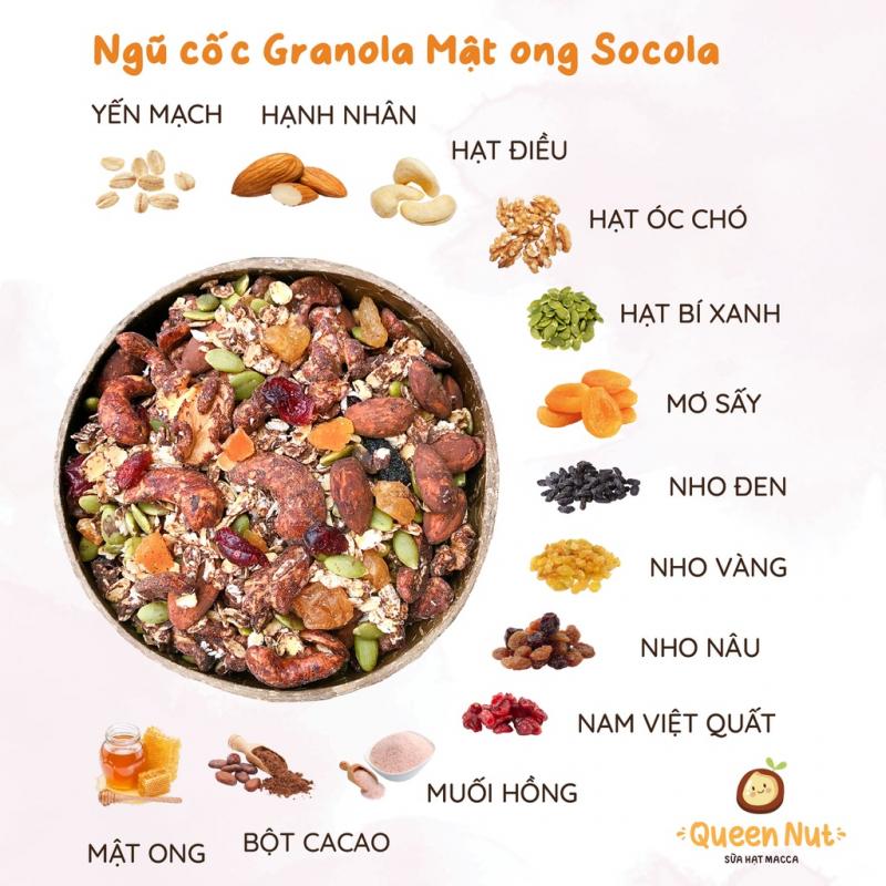Granola siêu hạt ngũ cốc ăn kiêng không đường 0% yến mạch Cobi Food 500g cho người ăn kiêng, giảm cân, thơm ngon, dễ ăn