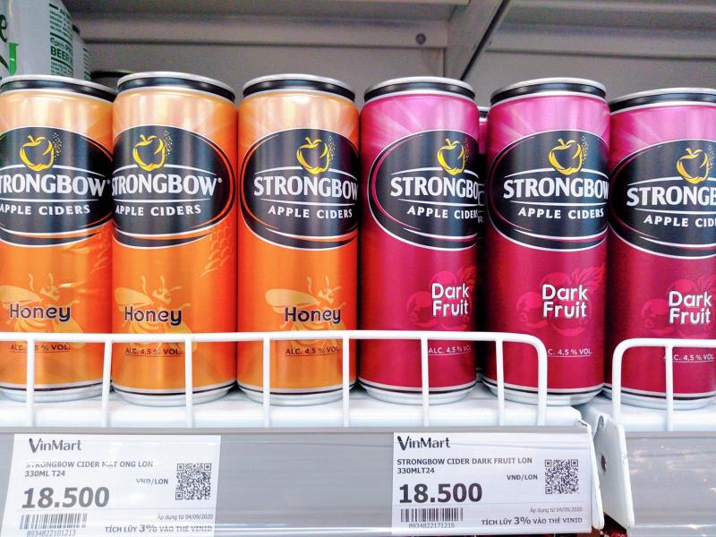 Bia Strongbow trong siêu thị Winmart