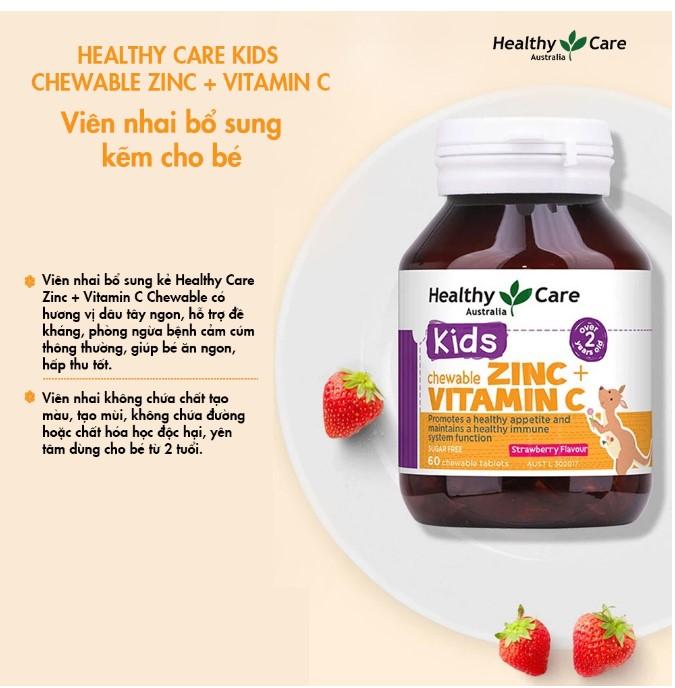 Healthy Care Kids Chewable Zinc + Vitamin C