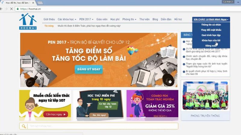 Hocmai.vn là trang web học trực tuyến uy tín vô cùng nổi tiếng với các bậc phụ huynh và học sinh.