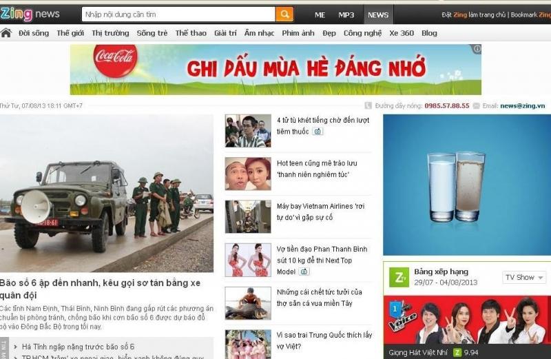 Zing.vn được nhiều người biết đến như một cổng thông tin trực tuyến về lĩnh vực báo chí, thời sự