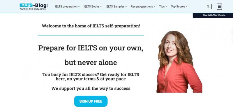 Giao diện của Ielts Blog