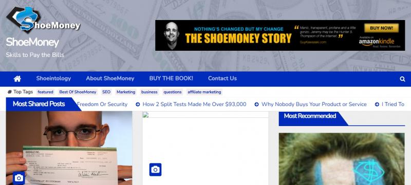Jeremy Schoemaker kiếm tiền từ trang web ShoeMoney.com