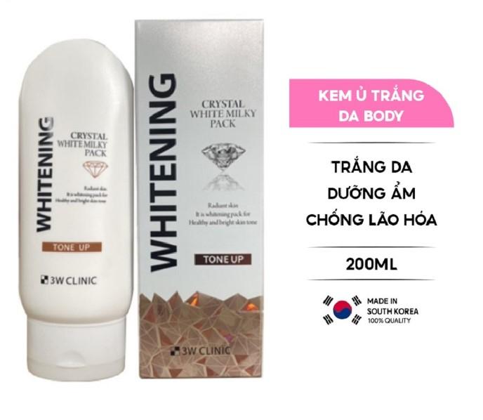 Kem body nâng tone 3W Clinic Hàn Quốc Crystal White Milky Body Lotion