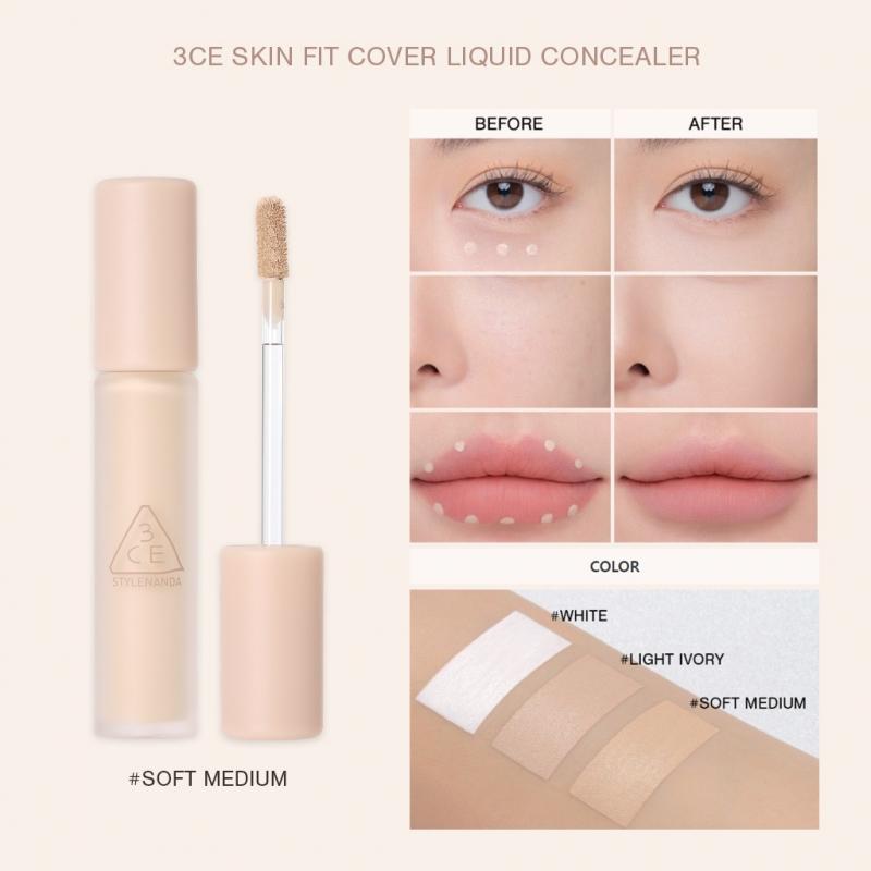 Kem che khuyết điểm 3CE Skin Fit Cover Liquid Concealer