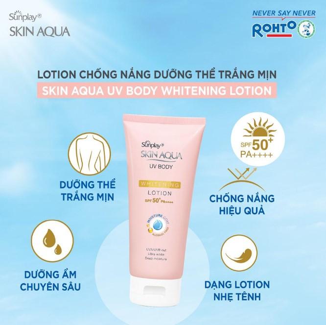 Kem chống nắng dưỡng thể trắng mịn Sunplay Skin Aqua UV Body Whitening Lotion SPF 50+ PA++++