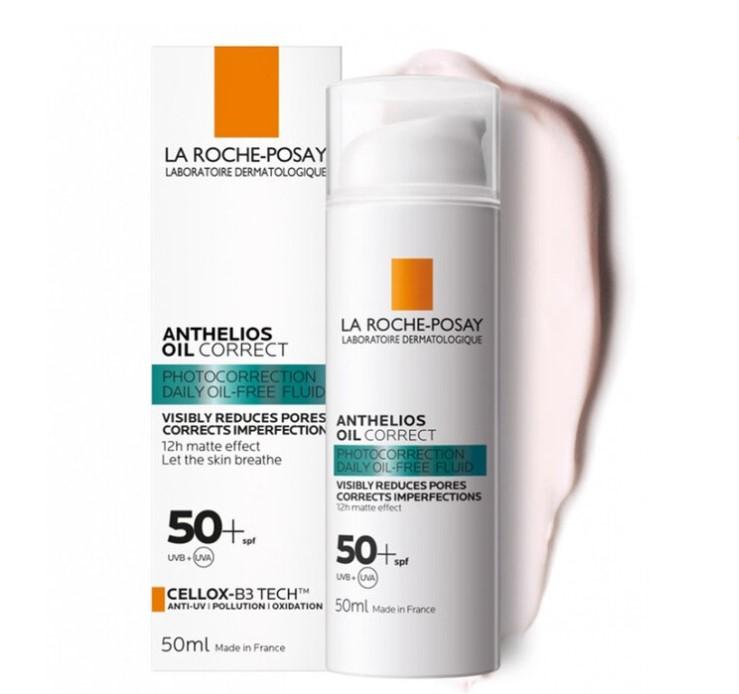 Kem chống nắng giảm mụn, kiểm soát nhờn La Roche-Posay Anthelios Oil Correct Daily Gel-Cream SPF50+
