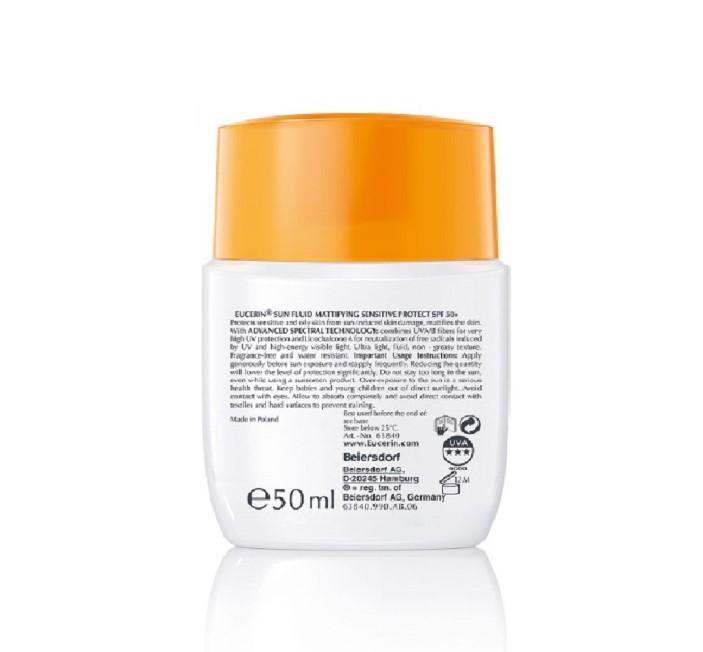 Kem chống nắng không gây nhờn rít cho da thường và da hỗn hợp Eucerin SPF50+