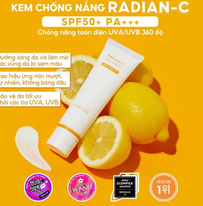 Kem chống nắng Laneige Radian-C Sun Cream SPF 50+ PA++++