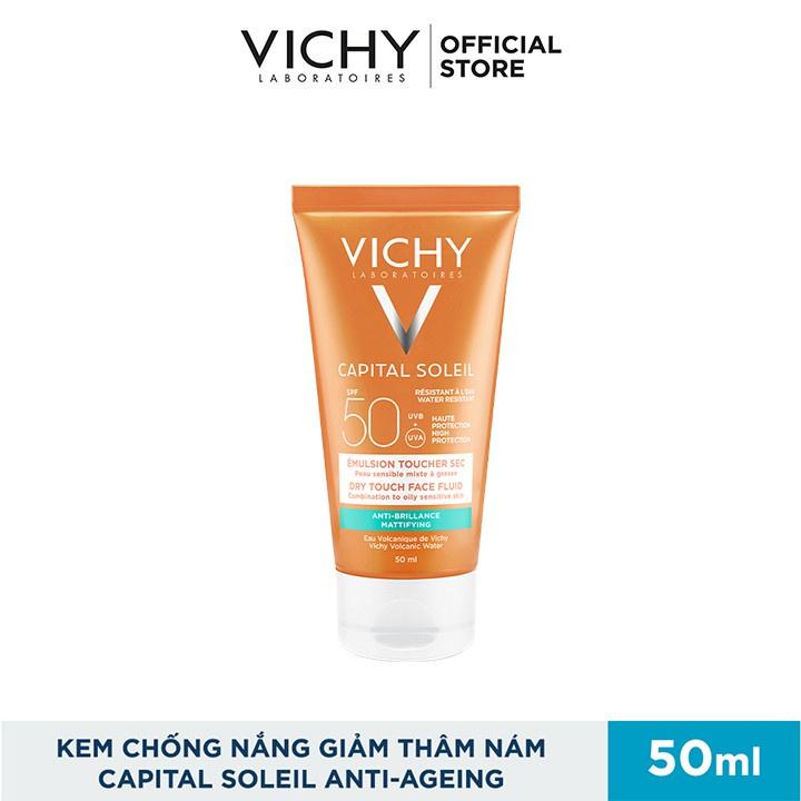 Kem chống nắng SPF 50 UVA+UVB Vichy Capital Soleil Mattifying Dry Touch Face Fluid 50ml