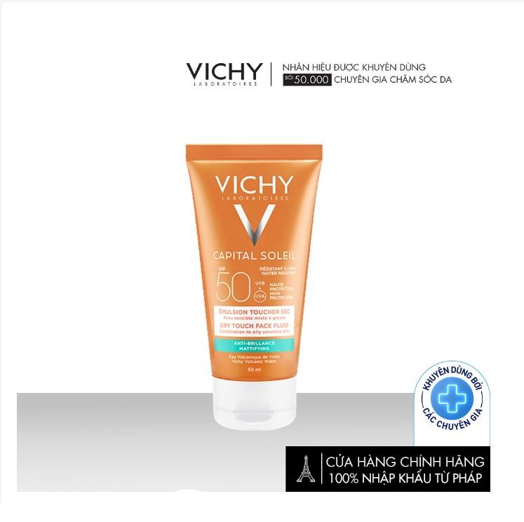 Kem chống nắng Vichy Capital Ideal Soleil SPF50+ Mattifying Dry Touch Face Fluid