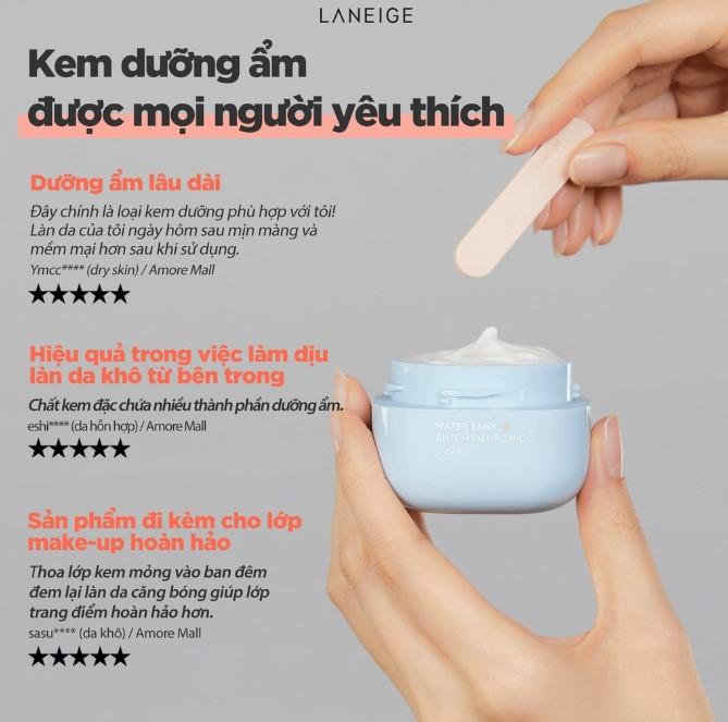 Kem dưỡng ẩm cho da khô và da nhạy cảm Laneige WaterBank Blue HA Cream
