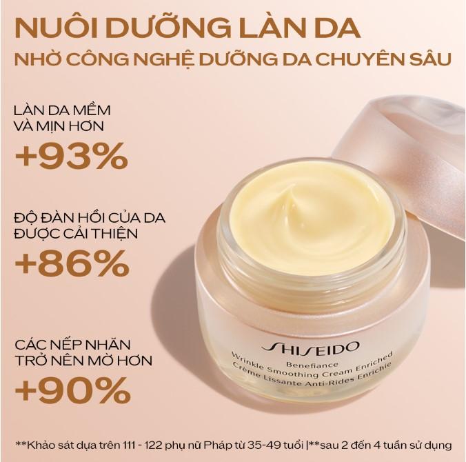Kem dưỡng ẩm chống lão hóa Shiseido Benefiance Wrinkle Smoothing Cream Enriched