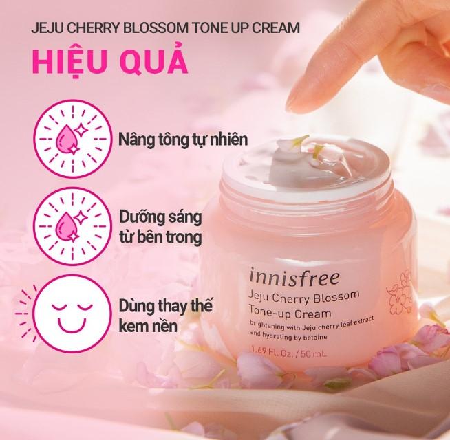 Kem dưỡng ẩm sáng da hoa anh đào đảo Jeju innisfree Cherry Blossom Tone Up Cream