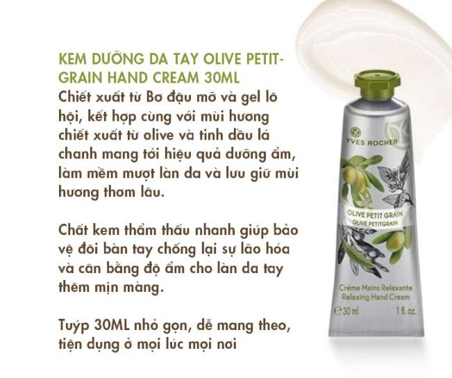 Kem dưỡng da tay Yves Rocher Olive Petitgrain Hand Cream