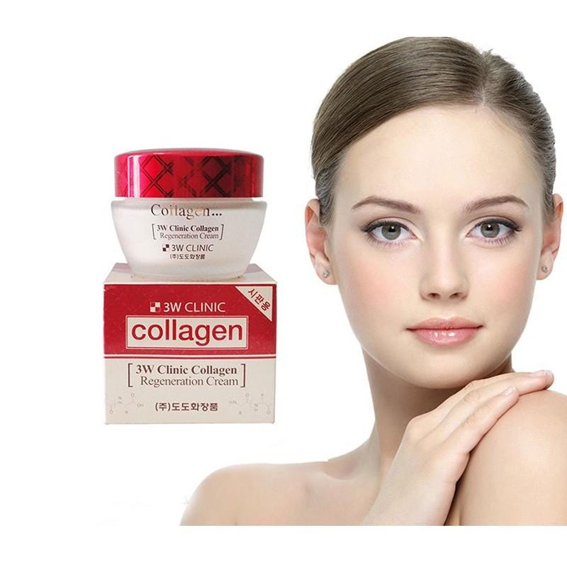 Kem dưỡng trắng da chống lão hóa 3W Clinic Collagen Regeneration Cream Hàn Quốc