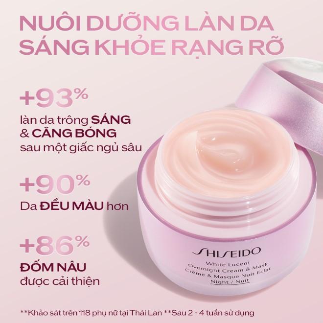 Kem dưỡng và mặt nạ ban đêm Shiseido White Lucent Overnight Cream & Mask