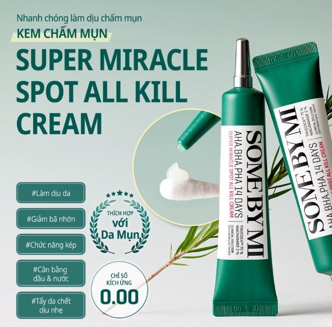 Kem giảm mụn 14 ngày Some By Mi - AHA, BHA, PHA 14 Days Super Miracle Spot All Kill Cream