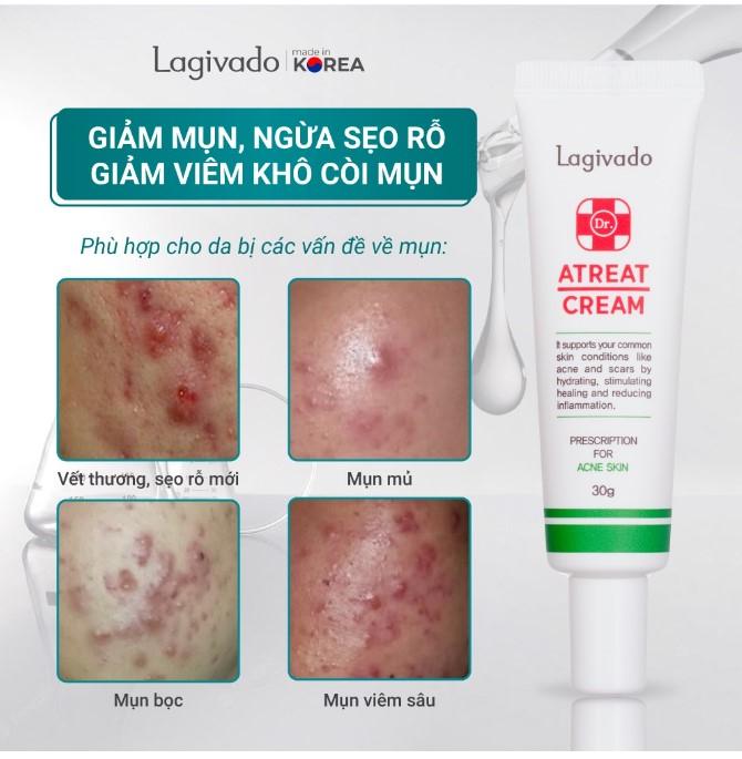 Kem giảm mụn, sẹo rỗ và mụn tái phát Lagivado Dr. Atreat Cream