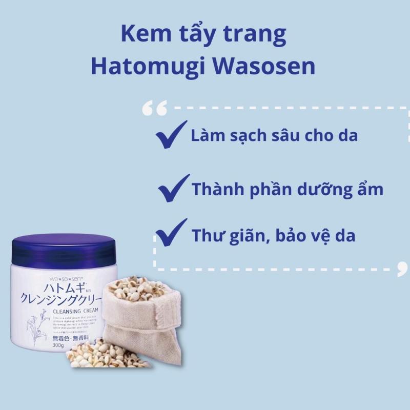 Kem tẩy trang Wasosen Hatomugi Cleansing Cream