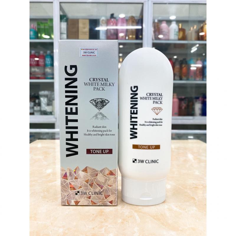 Kem ủ trắng, tắm trắng Body 3W Clinic Whitening Crystal White Milky Pack Tone Up
