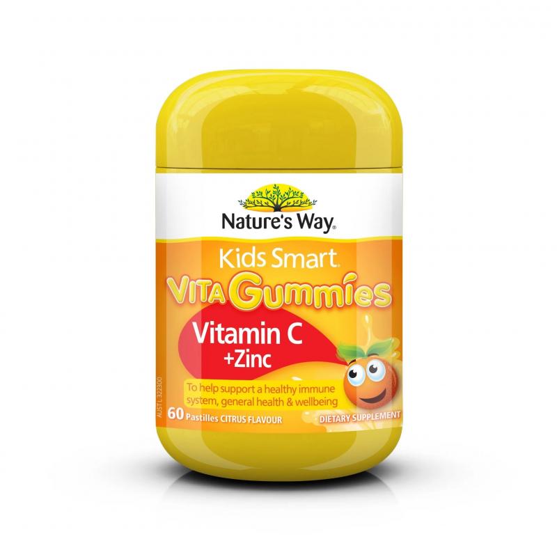 Kẹo dẻo bổ sung Vitamin C và Kẽm Kids Smart Vitamin C+Zinc 60 Gummies
