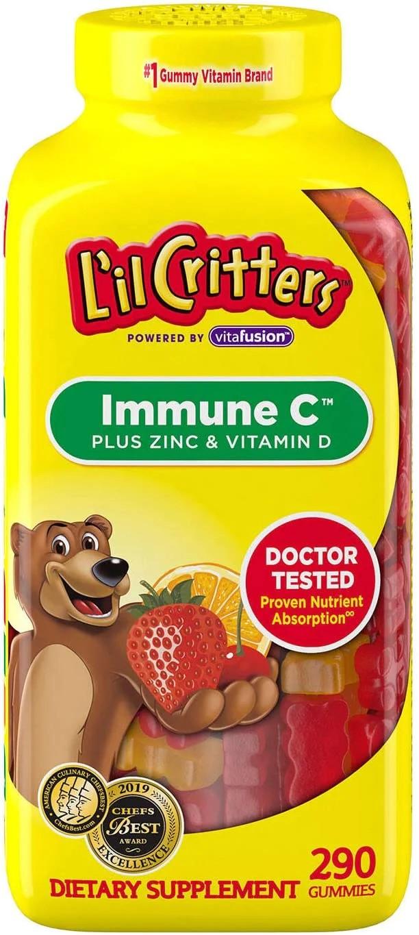 Kẹo dẻo bổ sung vitamin C và tăng sức đề kháng L'il Critters Immune C plus Zinc & Vitamin D