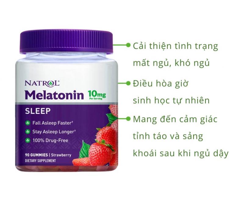 Kẹo dẻo cải thiện giấc ngủ Natrol Gummies Melatonin