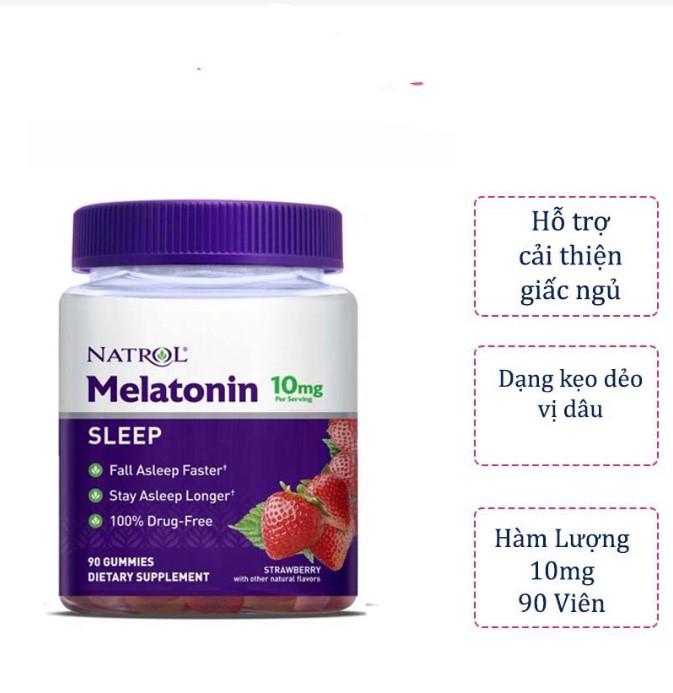 Kẹo dẻo Natrol Melatonin 10mg Sleep 90 viên - Hỗ trợ cải thiện giấc ngủ