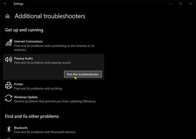 Khắc phục sự cố âm thanh trên Windows bằng trình sửa lỗi Troubleshooter