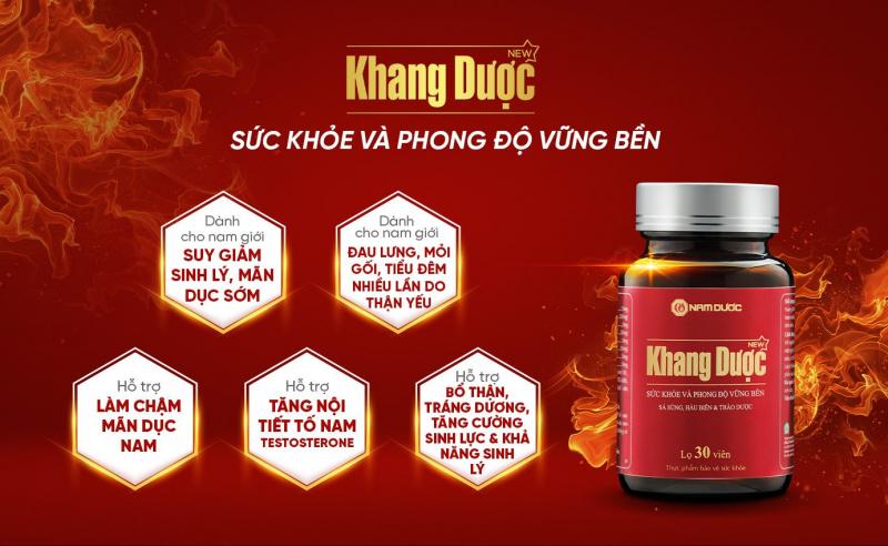 Viên uống hỗ trợ tăng sinh lý, cường sinh lực Khang Dược New là thương hiệu có uy tín 14 năm trong dòng sản phẩm hỗ trợ tăng cường sinh lý nam.