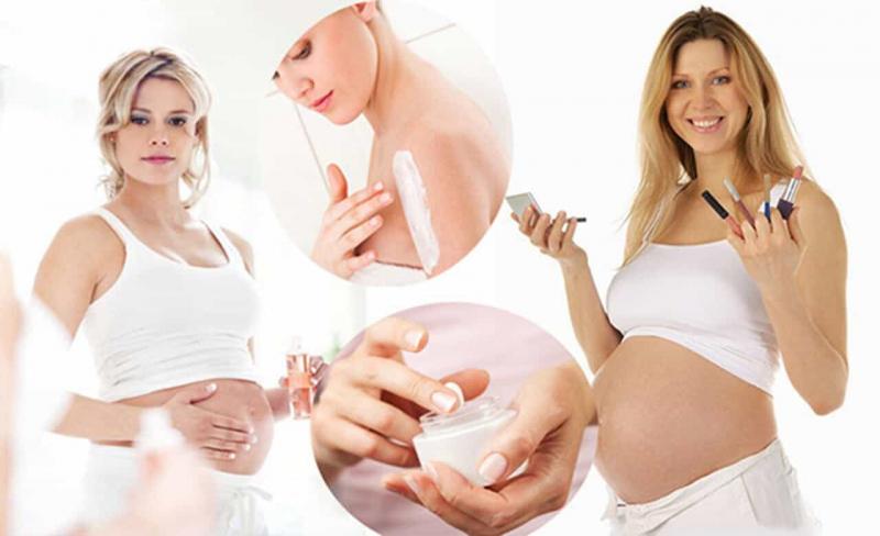 Phụ nữ mang thai không sử dụng mỹ phẩm làm đẹp có chứa hóa chất