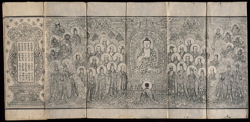 Lời nguyện ban đầu của Kinh Địa Tạng Vương Bồ tát với Pháp hội tại Vultura Peak , nguồn gốc: triều đại nhà Minh, 1429