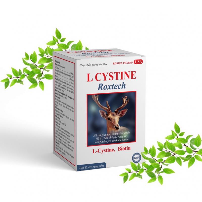 L-Cystine Roxtech viên uống bổ sung Biotin khỏe tóc, mọc tóc nhanh, giảm gãy rụng tóc