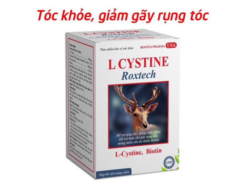 L-Cystine Roxtech viên uống bổ sung Biotin khỏe tóc, mọc tóc nhanh, giảm gãy rụng tóc
